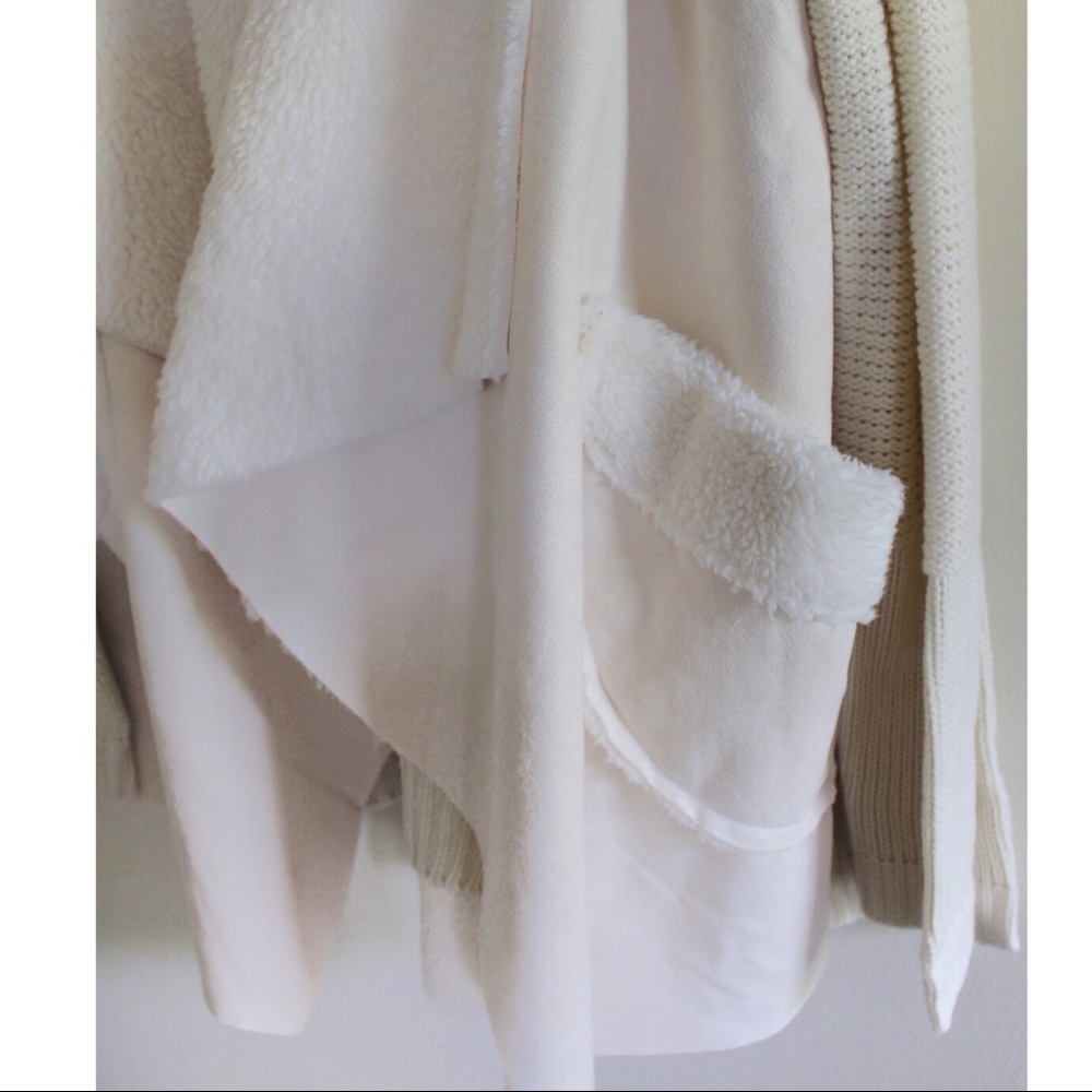 Simply Couture Oversized Collar Open Coatigan Side Pocket Sweater Large, X Large - Picture 5 of 6
